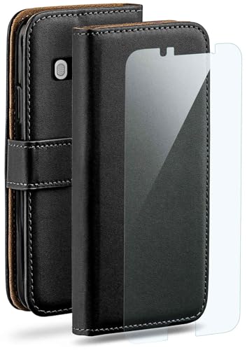 moex Handyhülle für Samsung Galaxy J5 (2016) Hülle mit [Kartenfach] [Standfunktion] [Premium PU Leder] Schutzhülle Klapphülle Handytasche Lederhülle mit Schutzfolie - Schwarz von moex