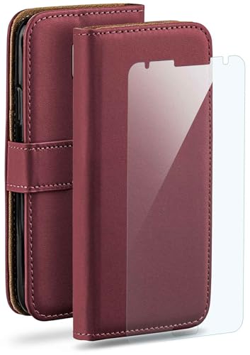 moex Handyhülle für Samsung Galaxy Note 3 Hülle mit [Kartenfach] [Standfunktion] [Premium PU Leder] Schutzhülle Klapphülle Handytasche Lederhülle mit Schutzfolie - Weinrot von moex