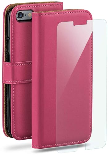 moex Handyhülle für iPhone 6s Plus / 6 Plus Hülle mit [Kartenfach] [Standfunktion] [Premium PU Leder] Schutzhülle Klapphülle Handytasche Lederhülle mit Schutzfolie - Pink von moex