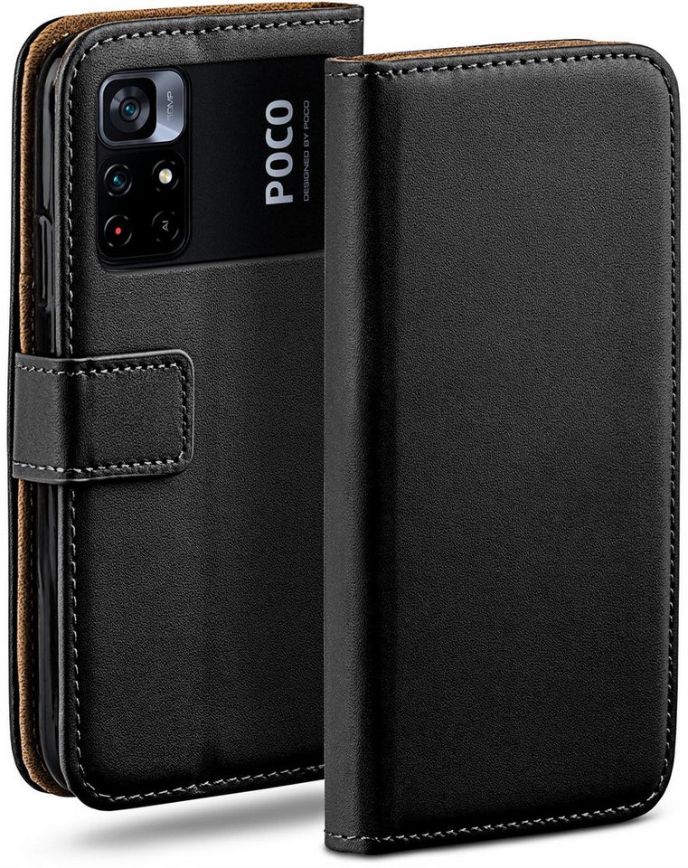 moex Handyhülle moex® Book Case für Xiaomi Poco M4 Pro, Hülle mit Kartenfach Klapphülle PU Leder, Flip Case Wallet Lederhülle von moex