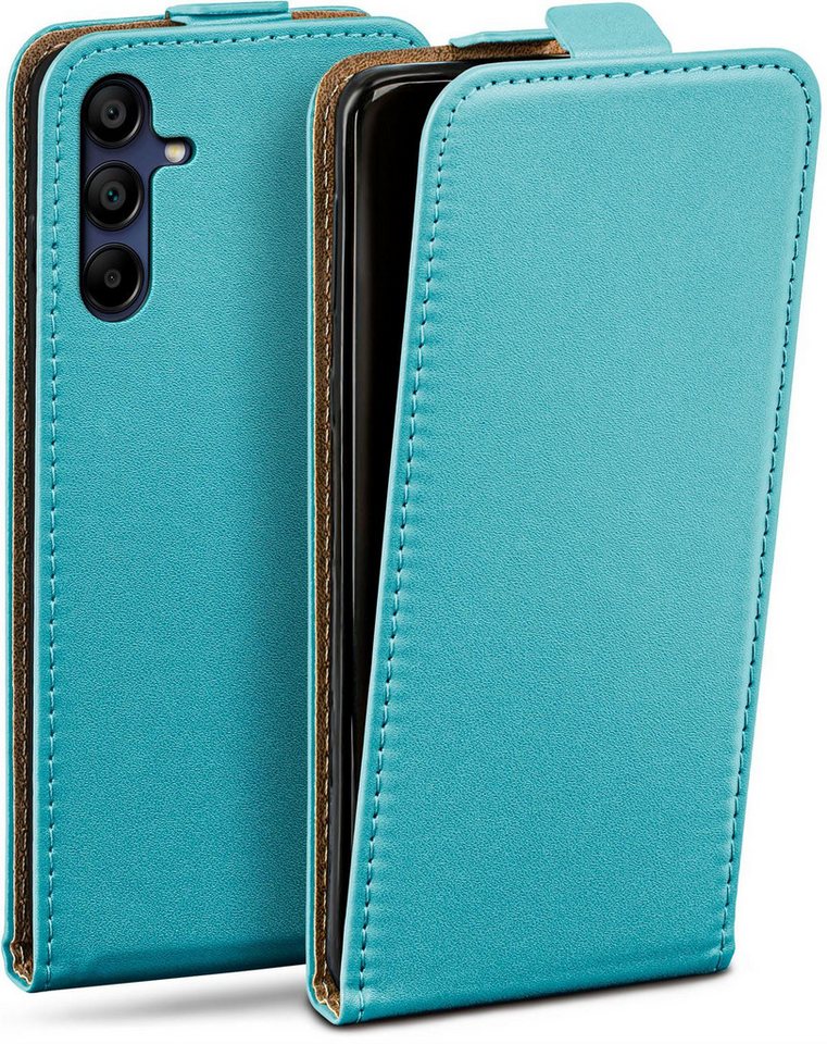moex Handyhülle moex® Flip Case für Samsung Galaxy A15 (4G), Flip Case Klapphülle aus PU Leder, Hülle klappbar mit 360 Grad Schutz von moex