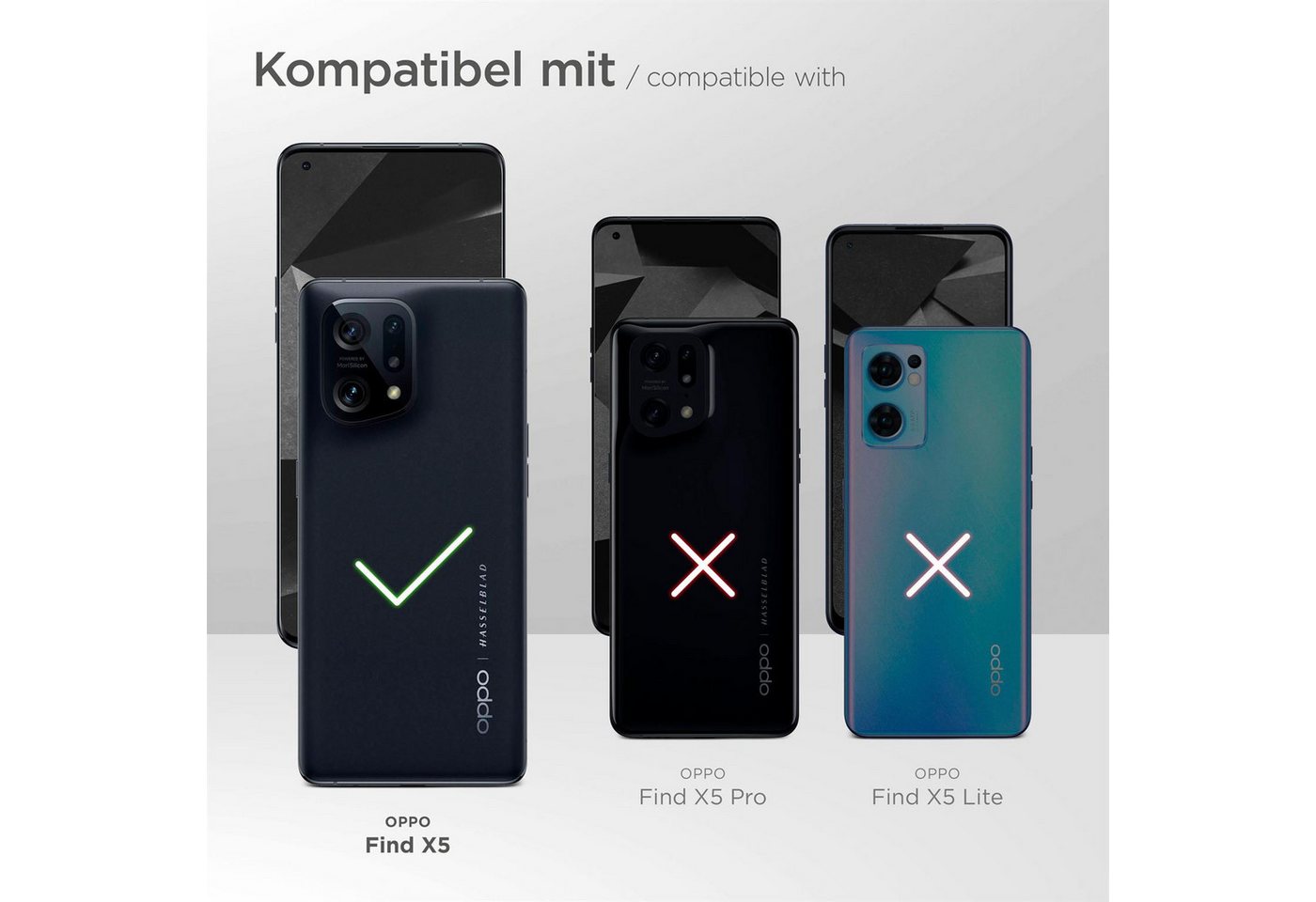 moex Handyhülle moex® Free Spirit für Oppo Find X5, Hülle mit Band, Kette abnehmbar Handyband Handyhülle zum Umhängen von moex