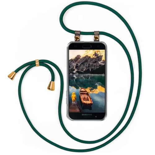 moex Handykette für Samsung Galaxy A3 (2017) Hülle mit Band abnehmbar, Handyhülle mit Kette zum Umhängen, Handyband Kordel Umhängehülle, Necklace Handy Umhängeband, Grün von moex