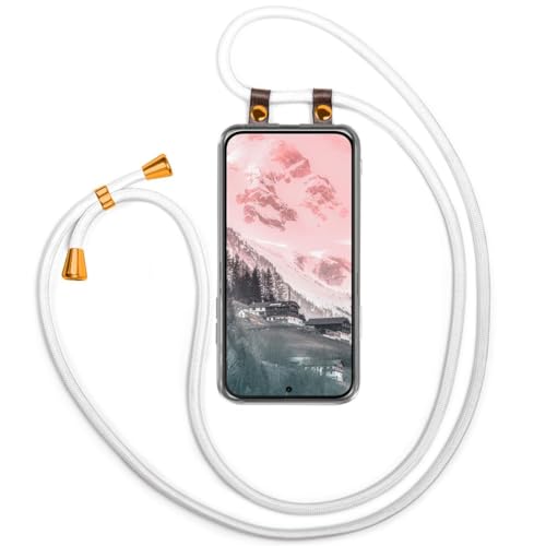 moex Handykette für Nothing Phone (2a) Hülle mit Band abnehmbar, Handyhülle mit Kette zum Umhängen, Handyband Kordel Umhängehülle, Necklace Handy Umhängeband, Weiß von moex