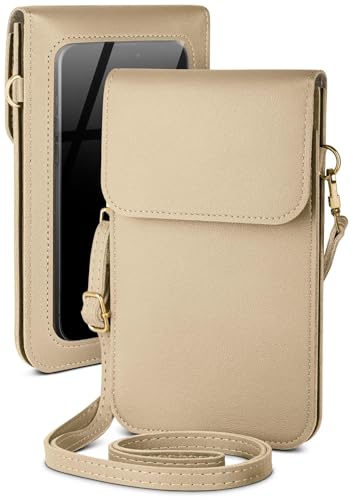 moex Handytasche zum Umhängen für OnePlus Nord 4 – Kleine Handtasche mit Handyfach und Sichtfenster, 2 zusätzliche Fächer - Handy Umhängetasche Damen, Sandbeige von moex
