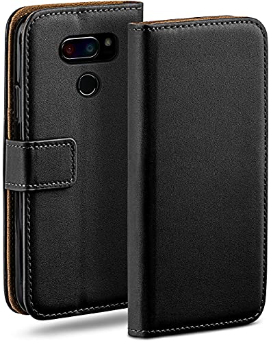 moex Book Case für LG V30 Handyhülle mit Kartenfach, Hülle klappbar 360 Grad Schutzhülle, Klapphülle Flip Case Cover, PU Leder Handytasche Lederhülle, Schwarz von moex