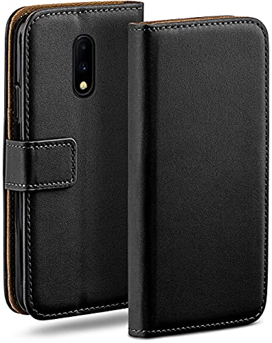 moex Book Case für OnePlus 7 Handyhülle mit Kartenfach, Hülle klappbar 360 Grad Schutzhülle, Klapphülle Flip Case Cover, PU Leder Handytasche Lederhülle, Schwarz von moex