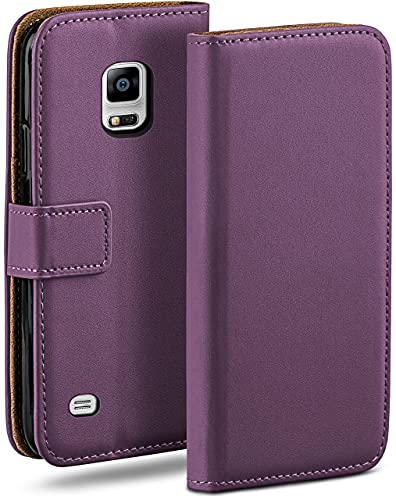 moex Book Case für Samsung Galaxy Note 4 Handyhülle mit Kartenfach, Hülle klappbar 360 Grad Schutzhülle, Klapphülle Flip Case Cover, PU Leder Handytasche Lederhülle, Lila von moex