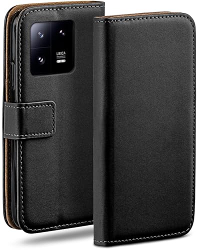 moex Book Case für Xiaomi 13 Pro Handyhülle mit Kartenfach, Hülle klappbar 360 Grad Schutzhülle, Klapphülle Flip Case Cover, PU Leder Handytasche Lederhülle, Schwarz von moex