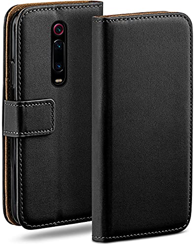 moex Klapphülle für Xiaomi Mi 9T / Mi 9T Pro Hülle klappbar, Handyhülle mit Kartenfach, 360 Grad Schutzhülle zum klappen, Flip Case Book Cover, Vegan Leder Handytasche, Schwarz von moex