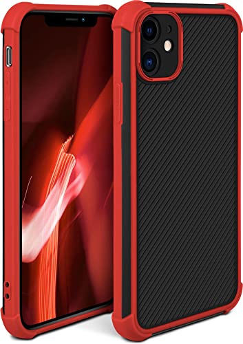 moex Leap Case kompatibel mit Apple iPhone 11 Hülle mit Kameraschutz und Displayschutz, Rundumschutz Handyhülle, Extrem Stoßfeste Schutzhülle, Backcover Hard Case - Feuer Rot von moex