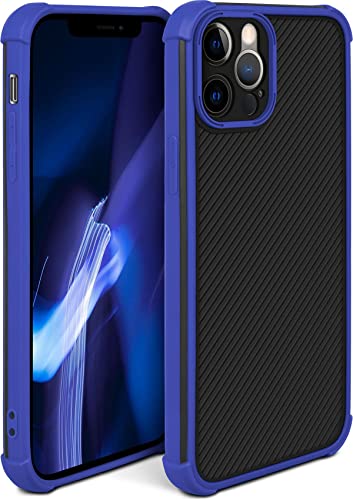 moex Leap Case kompatibel mit Apple iPhone 12/12 Pro Hülle mit Kameraschutz und Displayschutz, Rundumschutz Handyhülle, Extrem Stoßfeste Schutzhülle, Backcover Hard Case - EIS Blau von moex