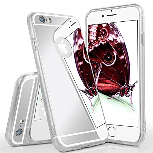 moex Mirror Case kompatibel mit iPhone 6s / iPhone 6 Spiegelhülle aus Silikon, Hülle mit Spiegeleffekt, Glitzer Handy Schutzhülle verspiegelt, Spiegel Handyhülle - Silber von moex