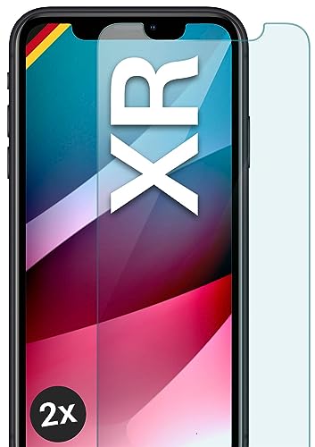 moex Panzer Schutz Glas für Apple iPhone XR Schutzfolie robust und kratzfest, bruchsichere Panzerfolie Displayschutz, HD Klar Glass Screen Protector, 2x Stück von moex