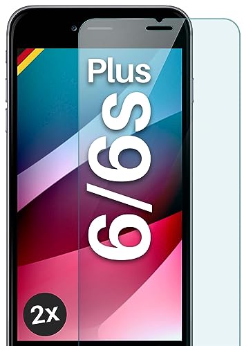 moex Panzer Schutz Glas für iPhone 6s Plus / 6 Plus Schutzfolie robust und kratzfest, bruchsichere Panzerfolie Displayschutz, HD Klar Glass Screen Protector, 2x Stück von moex