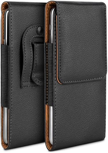 moex Plug Case für Apple iPhone 16 Hülle mit Gürtelclip, Handy Gürteltasche PU Leder, Handyhülle zum Einstecken, Lederhülle Gürtel Schutzhülle Einsteckhülle Etui, Schwarz von moex