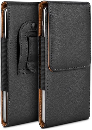 moex Plug Case für Google Pixel 8a Hülle mit Gürtelclip, Handy Gürteltasche PU Leder, Handyhülle zum Einstecken, Lederhülle Gürtel Schutzhülle Einsteckhülle Etui, Schwarz von moex