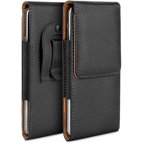 moex Plug Case für OnePlus Open Hülle mit Gürtelclip, Handy Gürteltasche PU Leder, Handyhülle zum Einstecken, Lederhülle Gürtel Schutzhülle Einsteckhülle Etui, Schwarz von moex