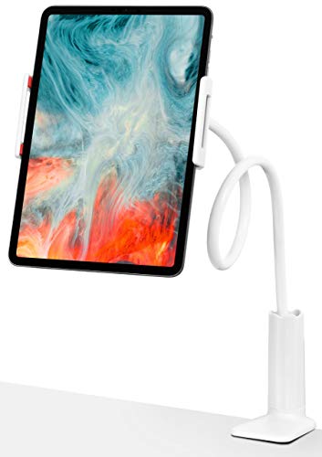 moex Schwanenhals Halterung für Tablet, Handy & E-Book Reader - FlexGrip Tablet Halter Flexibel kompatibel mit iPad Mini 2 3 4 Air Pro/MediaPad T5 T3 / Galaxy Tab S6 Lite A7, Weiß von moex