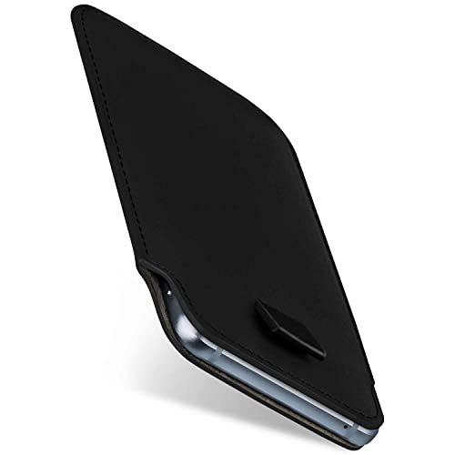 moex Slide Case für Apple iPhone 11 Pro Max Hülle zum Reinstecken Ultra Dünn, Holster Handytasche aus Vegan Leder, Premium Handyhülle 360 Grad Komplett-Schutz mit Auszug - Schwarz von moex