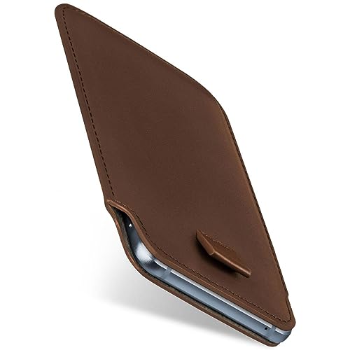 moex Slide Case für Samsung Galaxy S23 Hülle zum Reinstecken Ultra Dünn, Holster Handytasche aus Vegan Leder, Premium Handyhülle 360 Grad Komplett-Schutz mit Auszug - Braun von moex