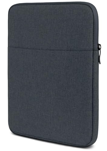 moex Tablet Tasche für Amazon Fire HD 10 (2023) – Sleeve Hülle mit Fach für Zubehör, Polyesterfaser Schutzhülle Minimalistisch mit Reißverschluss, Wasserabweisend, Anthrazit von moex