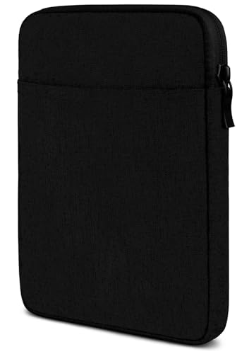 moex Tablet Tasche für Amazon Fire HD 8 (2022) – Sleeve Hülle mit Fach für Zubehör, Polyesterfaser Schutzhülle Minimalistisch mit Reißverschluss, Wasserabweisend, Schwarz von moex