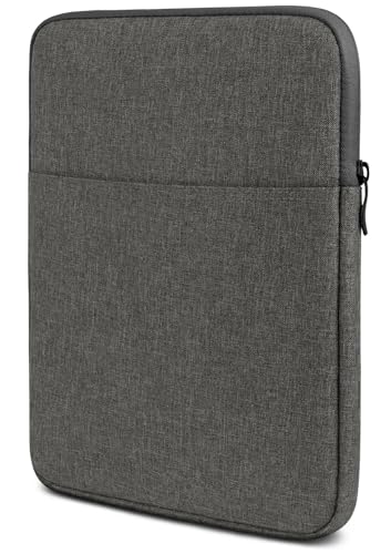 moex Tablet Tasche für Doogee R10 – Sleeve Hülle mit Fach für Zubehör, Polyesterfaser Schutzhülle Minimalistisch mit Reißverschluss, Wasserabweisend, Dunkelgrau von moex