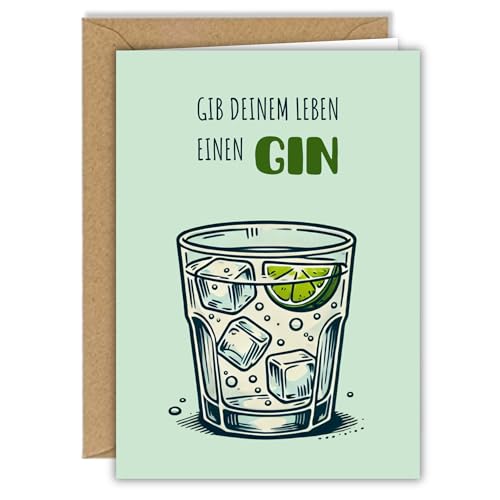 Karte Gin zu verschiedenen Anlässen - Geburtstagskarte, Glückwunschkarte - mit Umschlag - DIN A6 Klappkarte - Gib deinem Leben einen Gin Karte Gin zu verschiedenen Anlässen - Geburtstagskarte, Glückwunschkarte - mit Umschlag - DIN A6 Klappkarte - Gib deinem Leben einen Gin von møij