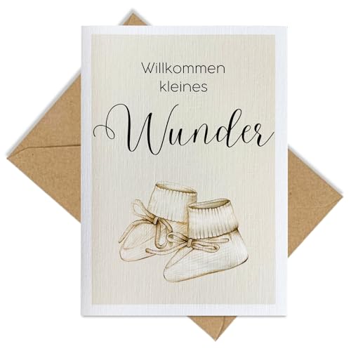 møij Karte zur Geburt aus Leinenkarton inkl. Briefumschlag aus Kraftpapier - modernes Design mit Schuhen møij Karte zur Geburt aus Leinenkarton inkl. Briefumschlag aus Kraftpapier - modernes Design mit Schuhen von møij