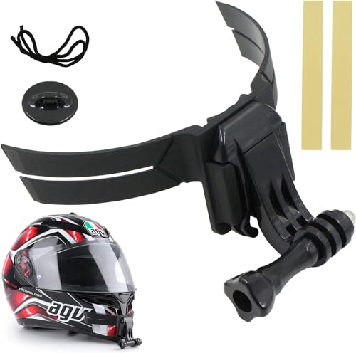 Motorradhelm Halterung Motorrad Helm Strap Mount für GoPro Hero 11, 10, 9, 8, 7 Halterung Helm, Gebogene Helmhalterung, Compatible with Session, Xiaomi Yi, SJCAM und Anderen Action-Kameras von momgyaamz