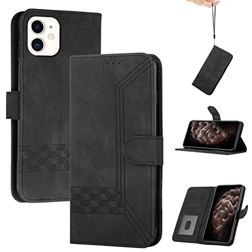 Momoka Store Handyhülle für iPhone 11(6.1),TPU Klapphülle Schutzhülle für,Lederhülle mit Standfunktion und Kartenfach-Schwarz von momoka
