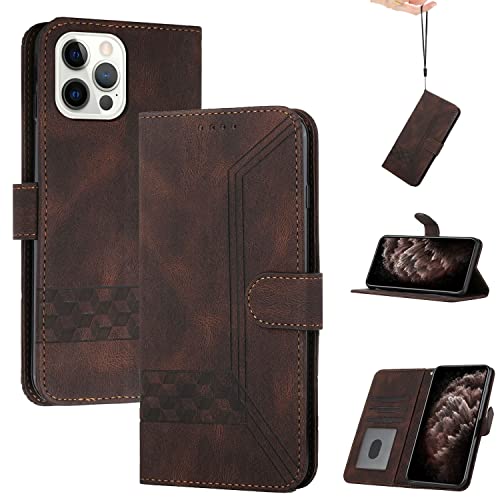 Momoka Store Handyhülle für iPhone 13 Pro Max(6.7),TPU Klapphülle Schutzhülle für,Lederhülle mit Standfunktion und Kartenfach-Braun von momoka