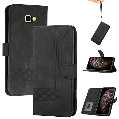 momoka Store Handyhülle für Samsung Galaxy A5(2017),TPU Klapphülle Schutzhülle für,Lederhülle mit Standfunktion und Kartenfach-Schwarz von momoka