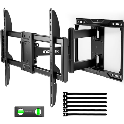 monTEK Vollbewegliche TV-Wandhalterung für 94-213 cm (37-84 Zoll) Fernseher, TV-Halterung mit Gelenkarmen, werkzeuglos neig- und schwenkbar, Verlängerung, max. VESA 600 x 400 mm, passend für 30,5 cm von monTEK