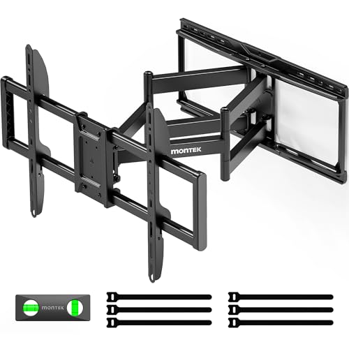 monTEK Vollbewegliche TV-Wandhalterung für die meisten 94-228,6 cm (37-90 Zoll) Fernseher bis zu 75,8 kg, robuste TV-Halterung mit zwei Gelenkarmen, werkzeuglos neigbar, schwenkbar, Verlängerung von monTEK