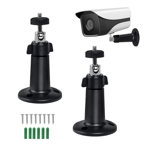 Wandhalterung Kamera Verstellbare Kamerahalterung, Mini Sicherheitskamera Halterung Wand Outdoor 360 Degree Wird Zu üBerwachen mit Schrauben für Drinnen und Draußen Kamerahalter, 2 Stück, Schwarz von mongtsamz