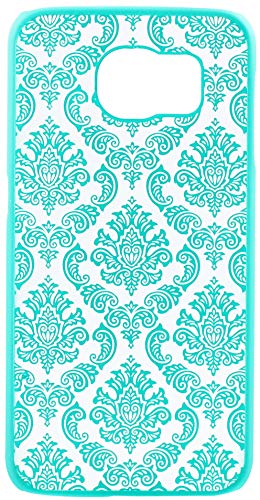 monjour Handy Schutz Hülle Handyhülle für Samsung Galaxy S6 - [Grün] Henna Muster Blumen [Hartplastik] - Slim Hard Cover Case Mandala Damast Spitze von monjour