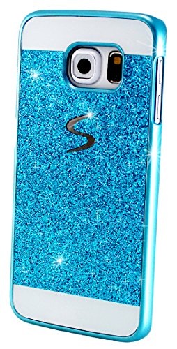 monjour Samsung Galaxy A3 2015 Hülle Handy Glitzer Schutzhülle in [Blau], Panzer Tasche Hard Cover Case [S-Line Strass Design] – Bumper Abdeckung aus Kunstoff von monjour