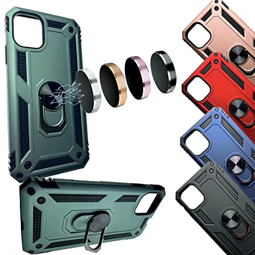 monjour Samsung Galaxy A70 Panzer Outdoor Handy Schutz Hülle mit Ring Ständer [+Gratis Magnet Station] Halterung in [Grün] von monjour