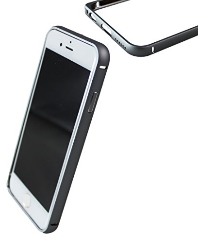 monjour iPhone 6 6s  Slim CNC Elegant Handyhülle Schutz Hülle Bumper Case aus Alu Aluminium Metall Rahmen Cover in Grau von monjour