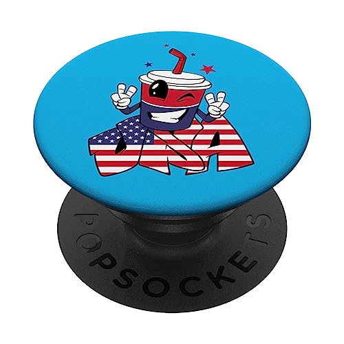 Trinkbecher Amerika US Flagge PopSockets mit austauschbarem PopGrip von monkä