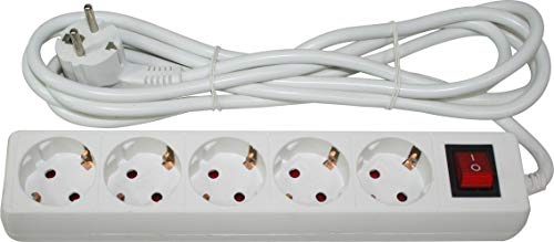 Steckdosensockel - Basis mit Schalter, 5 Steckdosen, 5 m Kabel, 3 G x 1,5 mm², ideal für mehrere elektrische Anschlüsse* Steckdosensockel - Basis mit Schalter, 5 Steckdosen, 5 m Kabel, 3 G x 1,5 mm², ideal für mehrere elektrische Anschlüsse* von monkey ladder