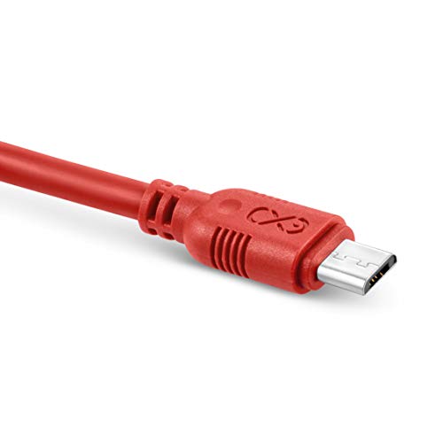 eXc WHIPPY Micro Mini USB Kabel Handy-Ladekabel Smartphone | 2,0 Meter | Schnellladefunktion | Datenübertragung | Ideal zur Nutzung im Auto, für die Powerbank oder zur Datenübertragung | Rot von more than perfection