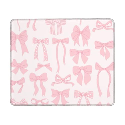 010 Mauspad mit Schleife, Schreibtischzubehör, rosa Mauspad, Kokett-Stoffe, 21,6 x 26,8 cm von moremohome