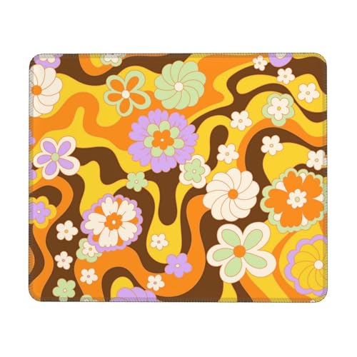 09 Retro-Mauspad, Blumen-Mauspad, orangefarbenes Mauspad, 70er-Jahre-Tischzubehör, 21,6 x 26,8 cm 09 Retro-Mauspad, Blumen-Mauspad, orangefarbenes Mauspad, 70er-Jahre-Tischzubehör, 21,6 x 26,8 cm von moremohome