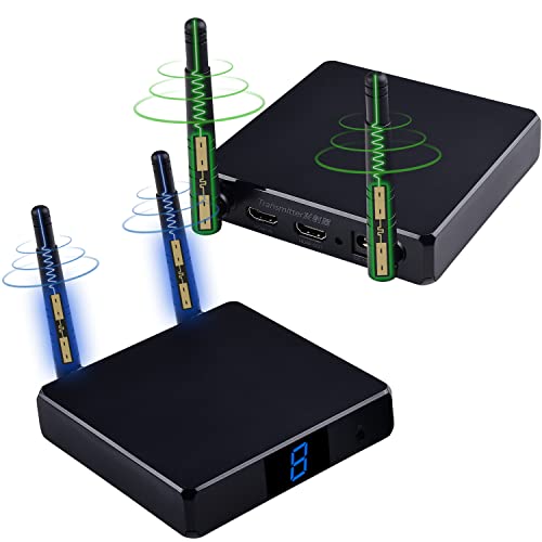 moretop Drahtloser Video- und Audiosender und -empfänger 5,8 GHz 9-Kanal-HDMI-1080P-Sender mit IR-Remote-Extender für kabelloses von Kabel, Satellit, DVD zu TV für HDMI-Kabel (MT-HD3504) von moretop