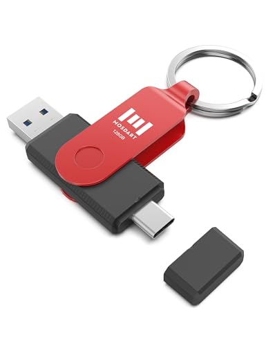 MOSDART 128 GB USB C Dual Flash Drive Geschwindigkeit bis zu 150 MB/s mit Schlüsselanhänger - 2 in 1 OTG USB 3.1 Typ-C Thumb Drive Memory Stick für USB-C Android Handys, iPhone 15, MacBook, iPad, von mosDART