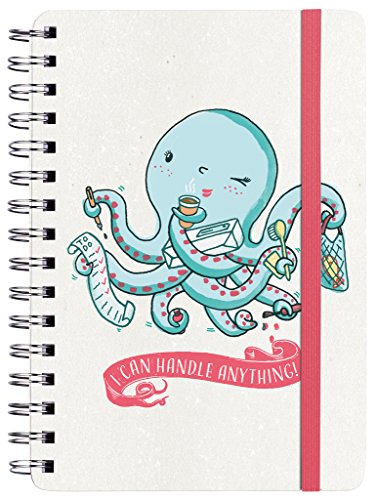moses. 63116 Happy me Notizbuch Octopus, DIN A5, 150 Seiten liniert und blanko von moses