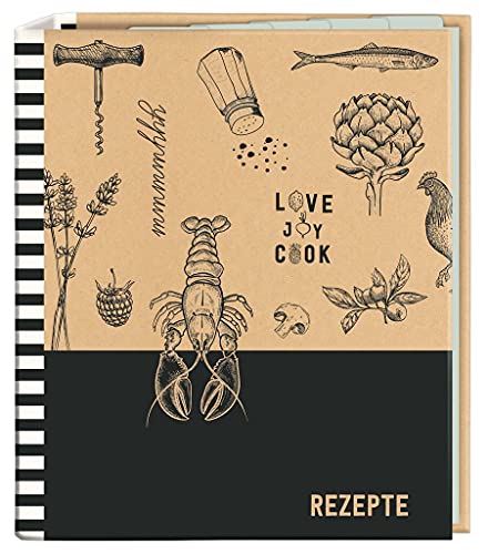 moses. 80668 Rezeptordner Love to cook in DINA5,cook&STYLERezeptordnermit25Rezeptblätternund5Registertaschen,dasindividuelleKochbuchzumSelbstschreiben von moses
